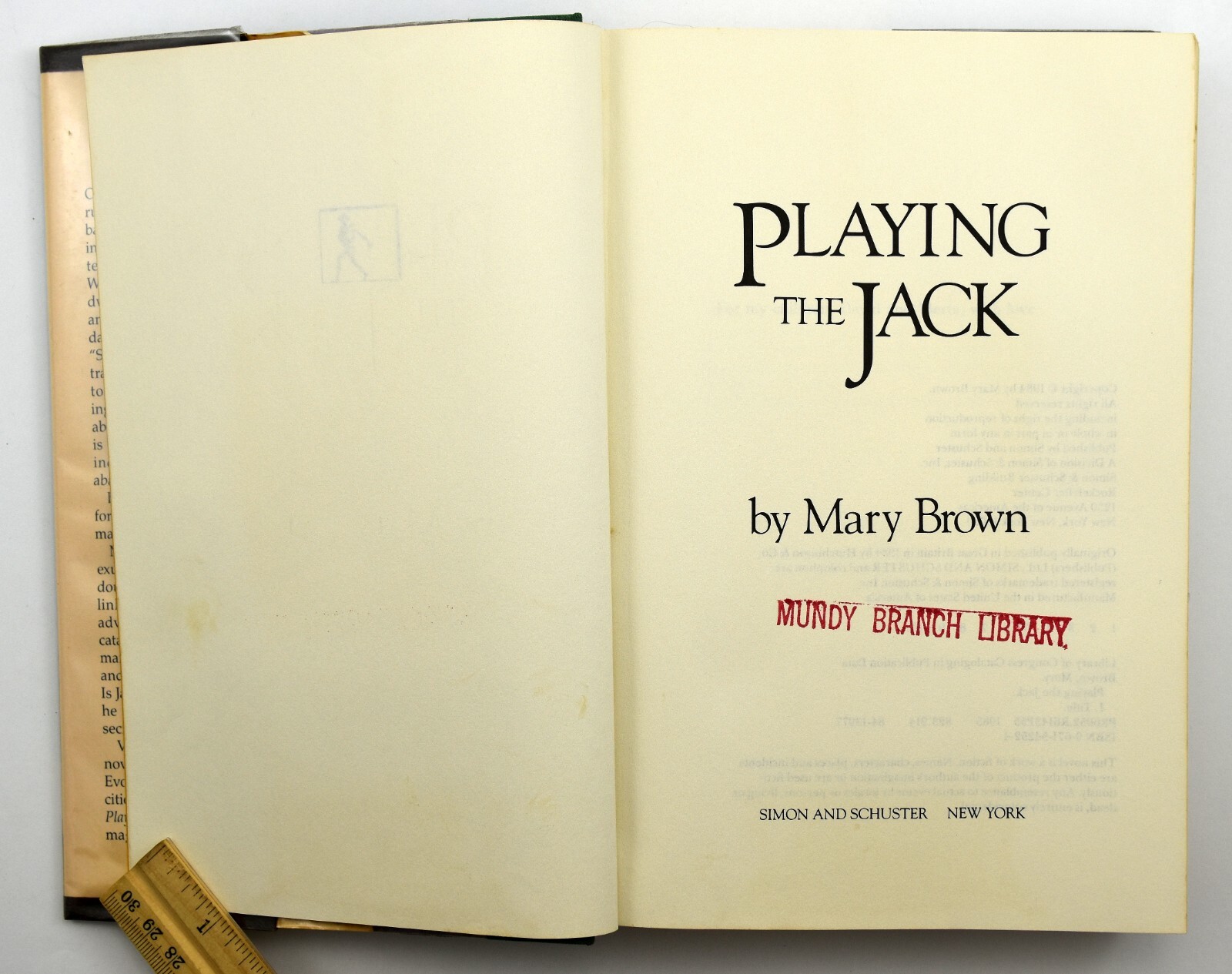 PLAYING THE JACK By Mary Brown – Hardcover HC/DJ 1984