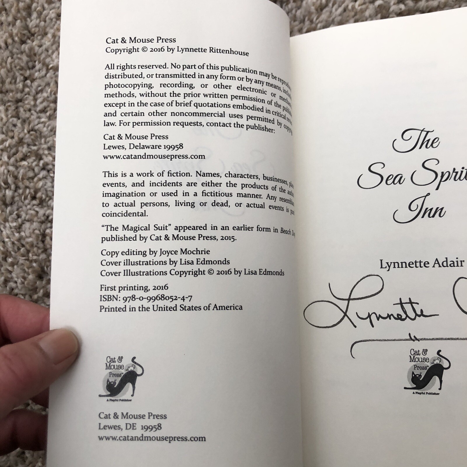 THE SEA SPRITE INN Lynnette Adair Signed Like New Contemporary Women’s Fiction