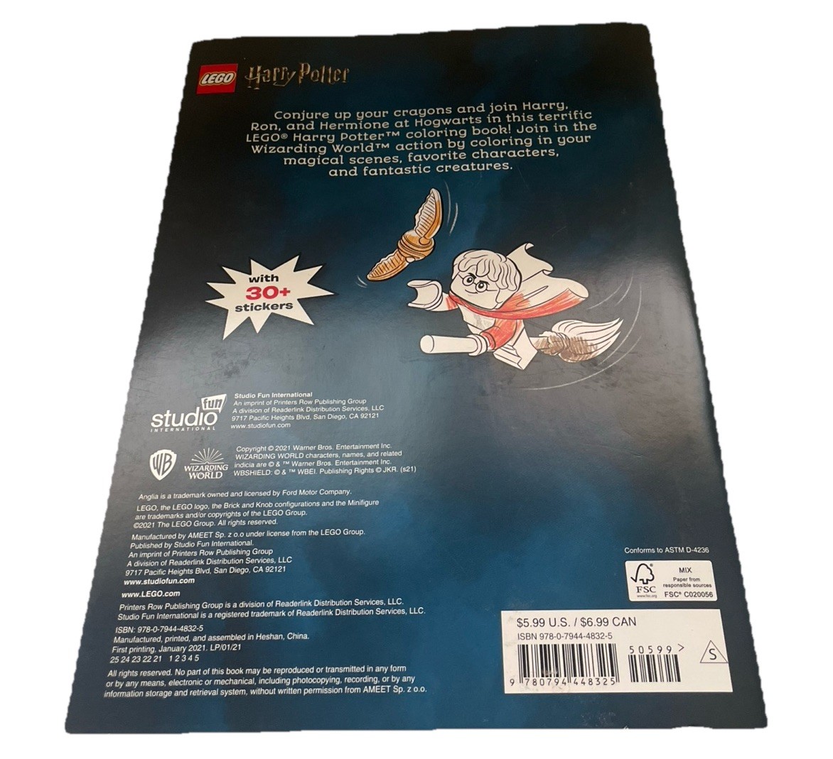 LEGO Harry Potter: Color the Wizarding World Coloring Book. 48 Pages.