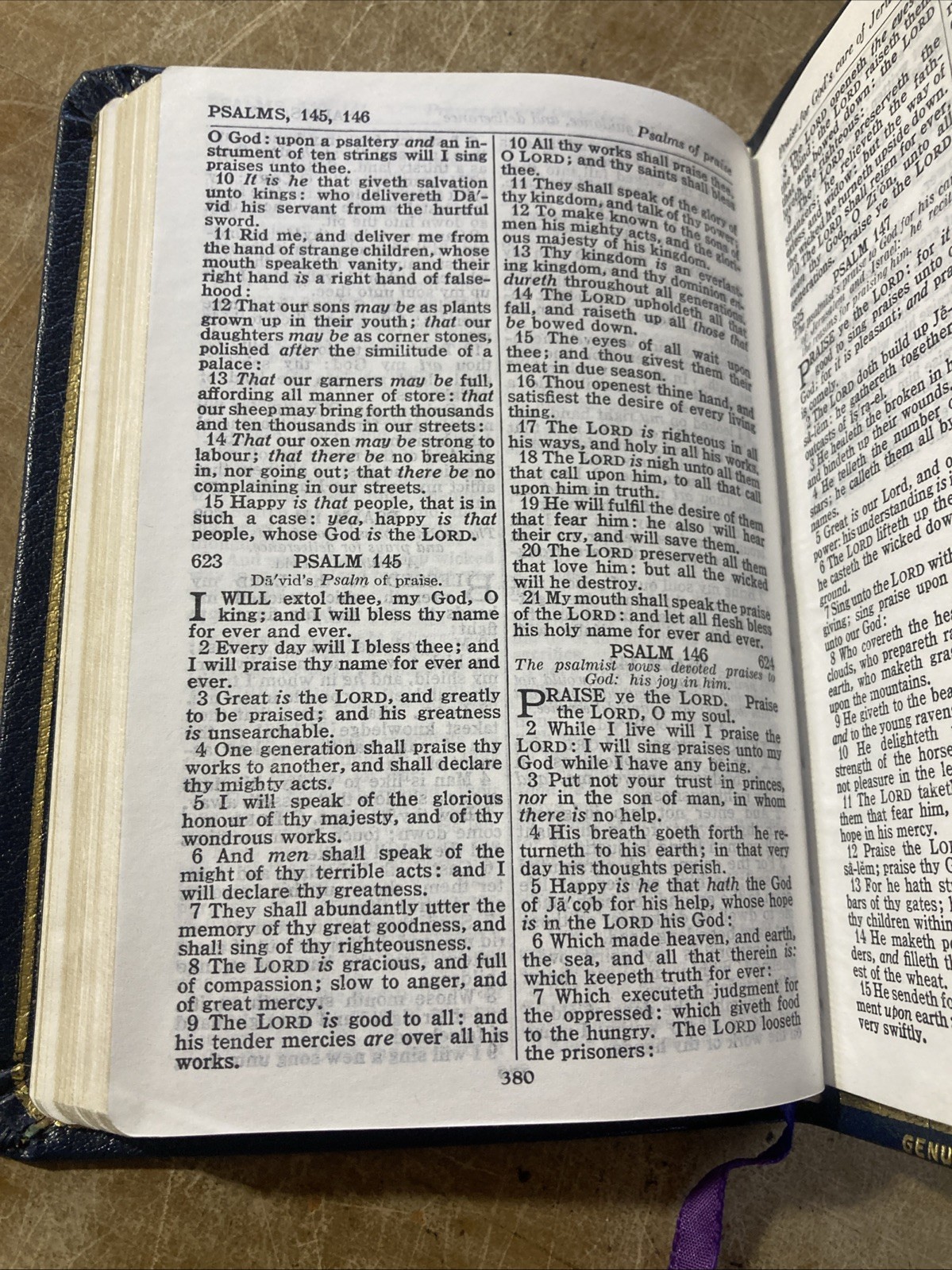 Vintage Compact Gideon KJV New Testament Psalms Bible T36 – Genuine Leather