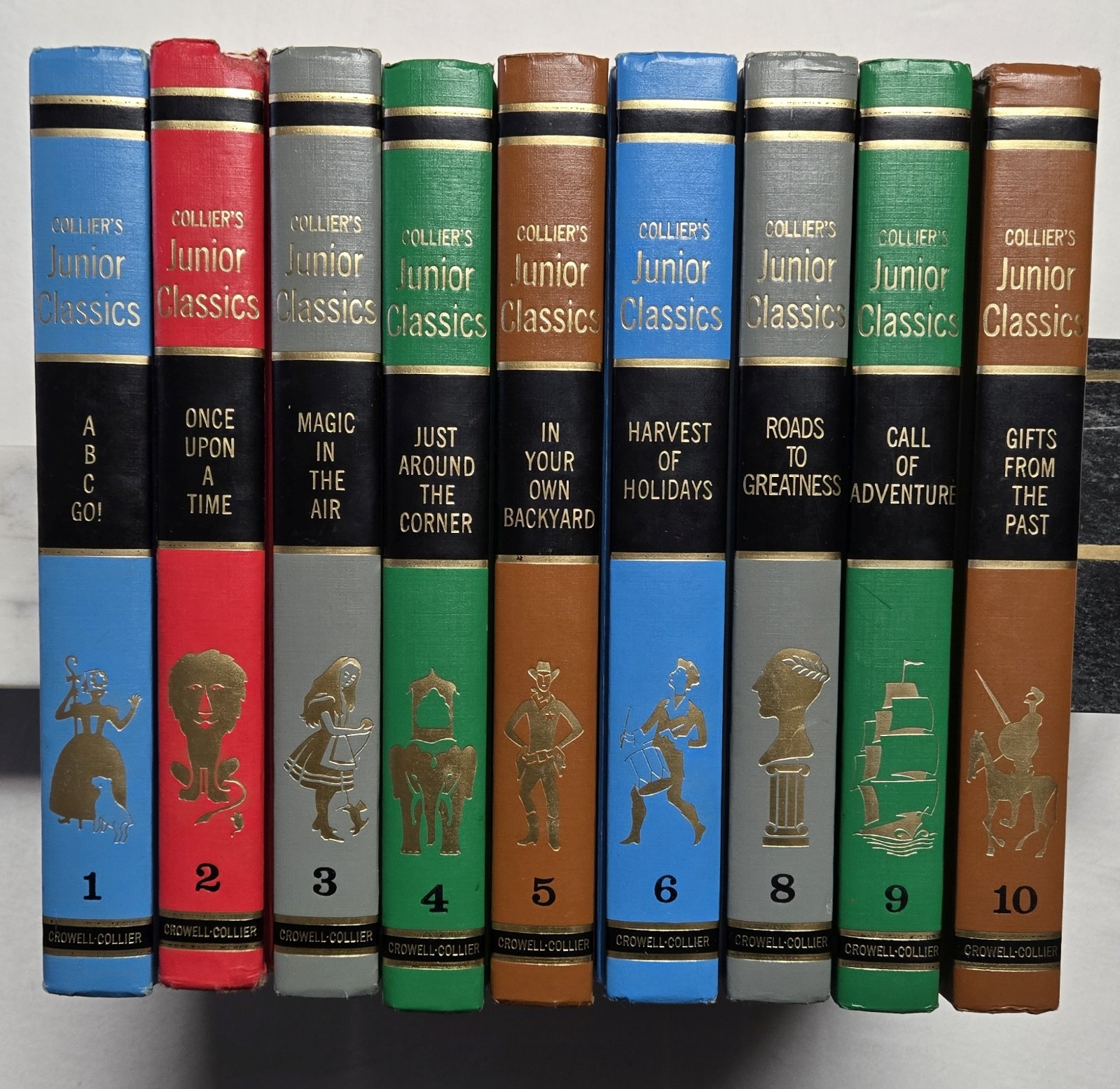 Collier’s Junior Classics Lot 9 (1-10 Missing 7)Young Folks Shelf of Books 1962