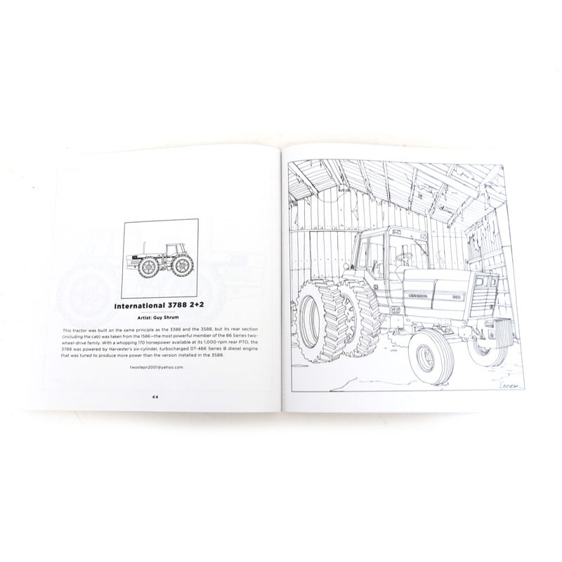 Art of the Tractor Coloring Book with 80 pages.