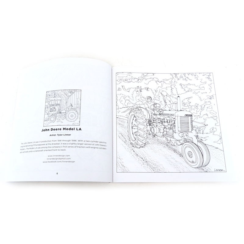 Art of the Tractor Coloring Book with 80 pages.