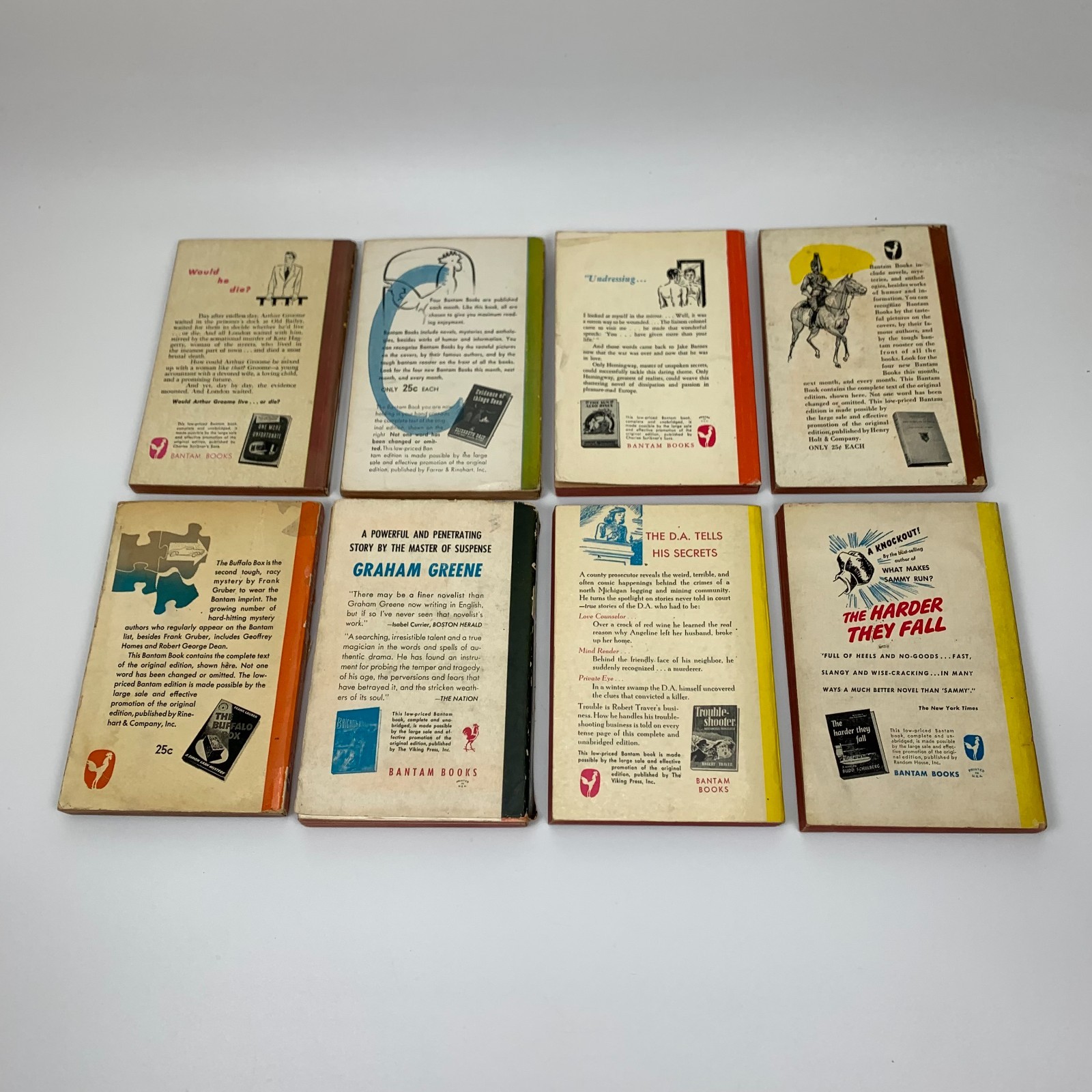 Vintage Bantam Paperbacks 1940s – Acceptable to Good Condition – Lot of 8