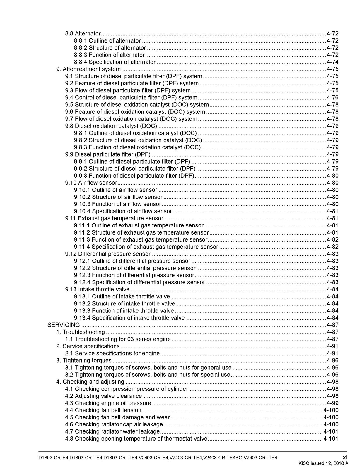 KUBOTA D1803-CR V2403-CR Diesel Engine Workshop Manual – SPIRAL BOUND – JACKET