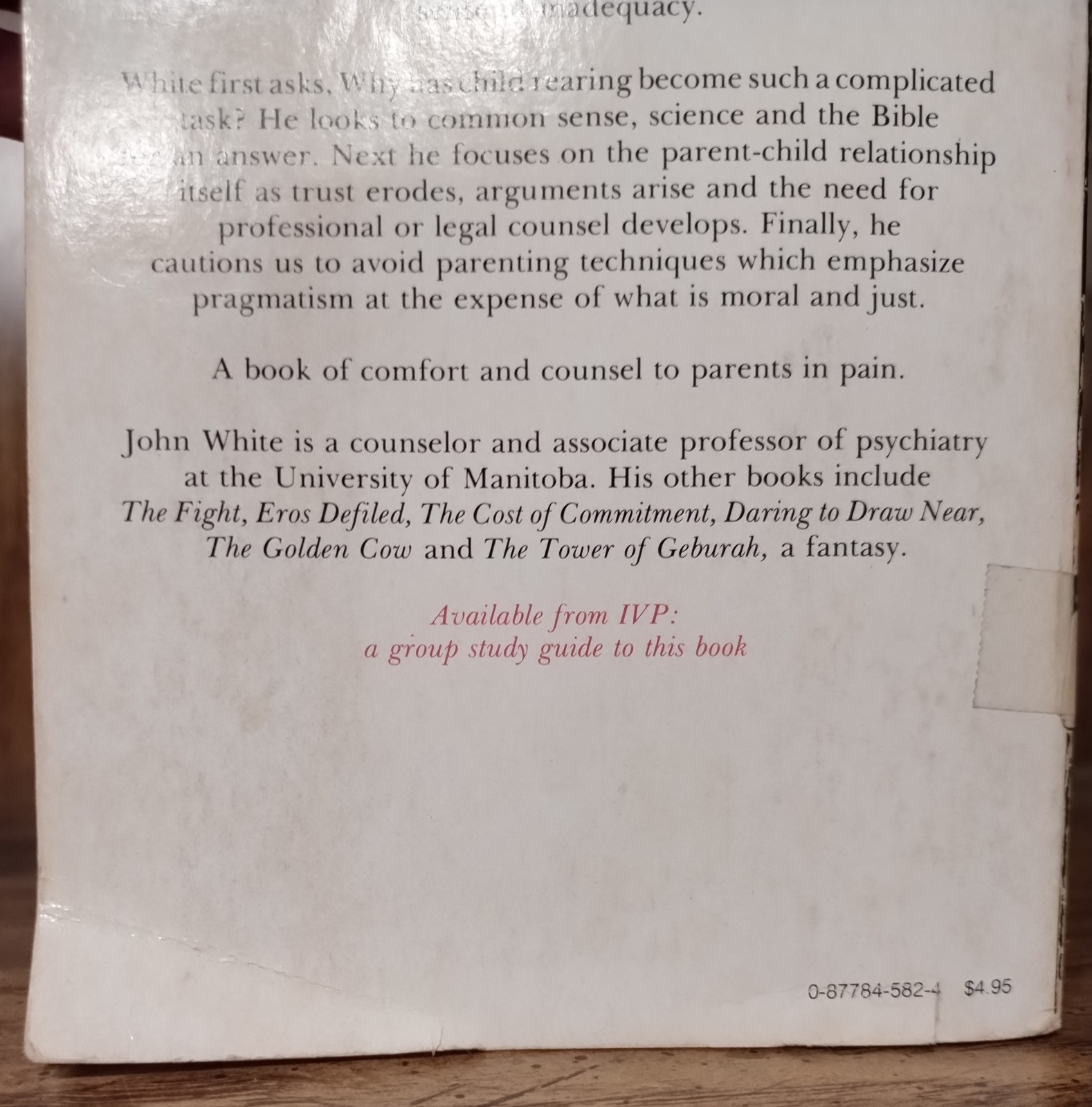 Parents in Pain John White Comfort Counsel Vintage 1979 InterVarsity Press PB