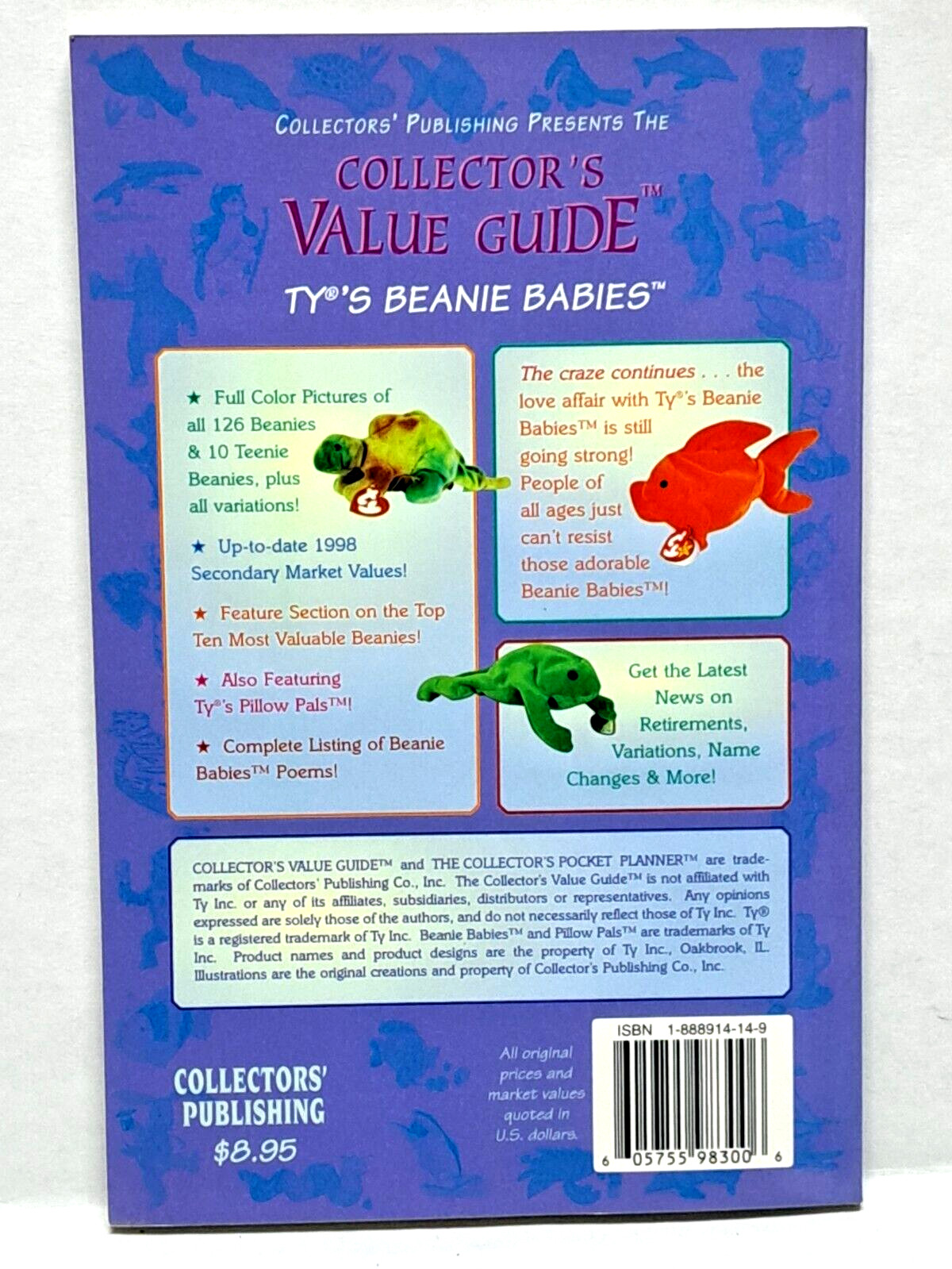 WINTER 1998 Edition COLLECTORS VALUE GUIDE TY’s BEANIE BABIES pre-owned PB book