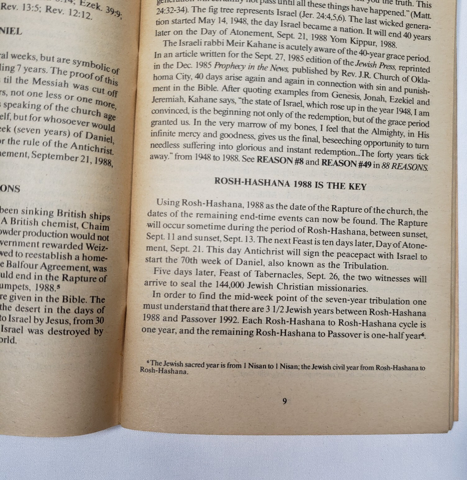 88 Reasons Why The Rapture Will Be In 1988 Borrowed Time Whisenant Rosh Hash Ana