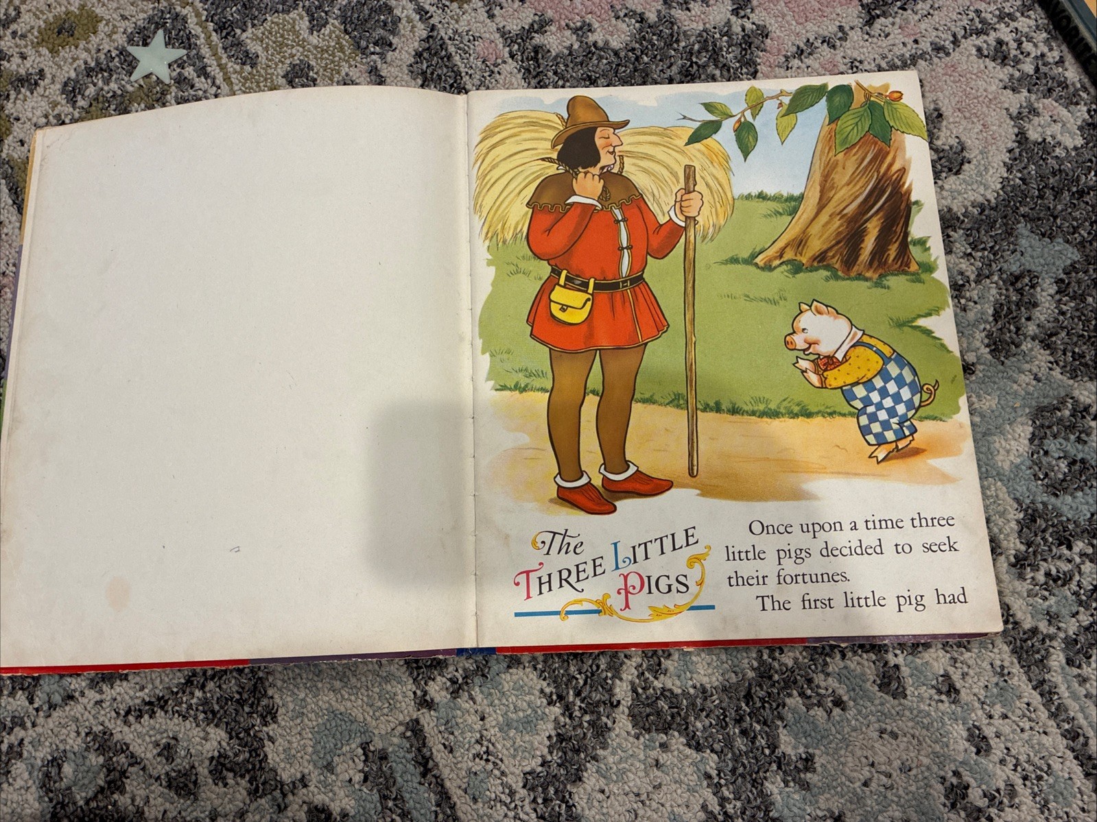 Vintage THREE FAMOUS STORIES Three Little Kittens Three Bears Three Pigs 1941