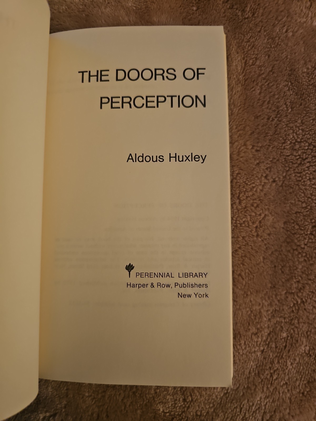Aldous Huxley Doors of Perception 1970 Perennial Psychedelic Pat Steir Cover