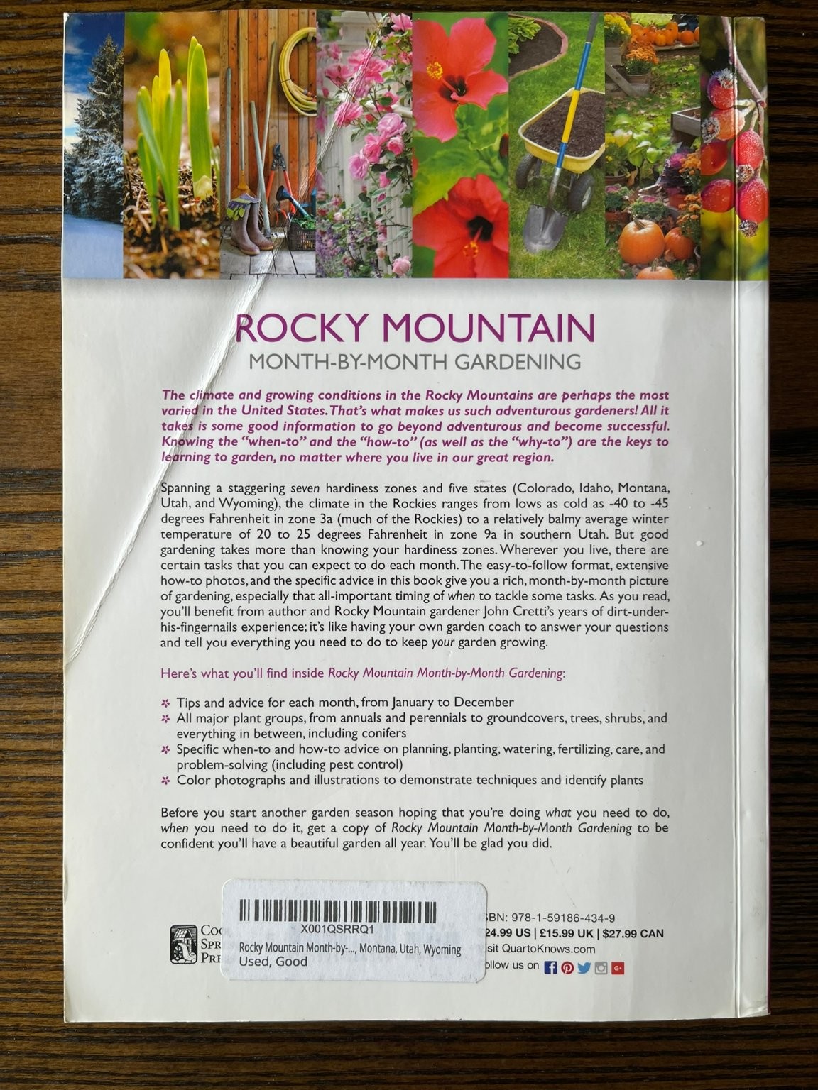 Rocky Mountain Month-by-Month Gardening by John Cretti Cool Springs Press :VG