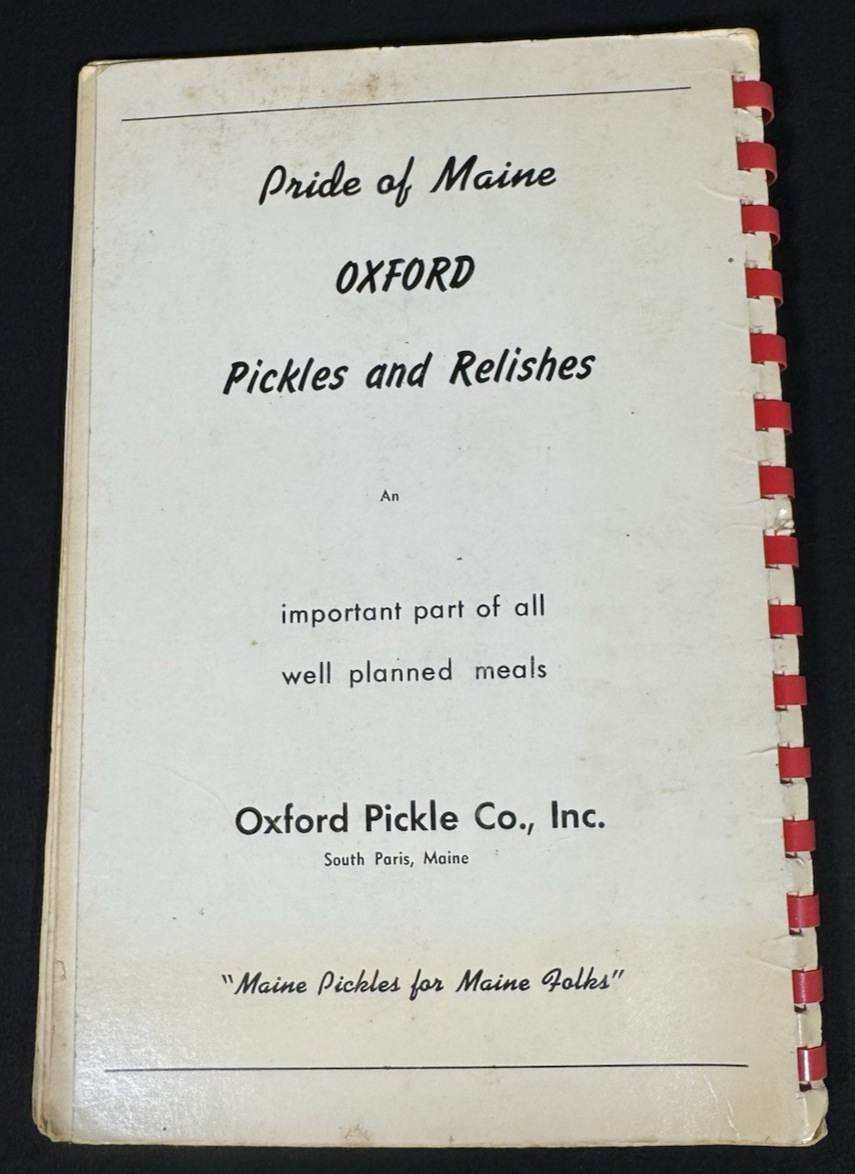 1953 Personal Recipes WSCS Methodist Church South Paris Maine Spiral Bound