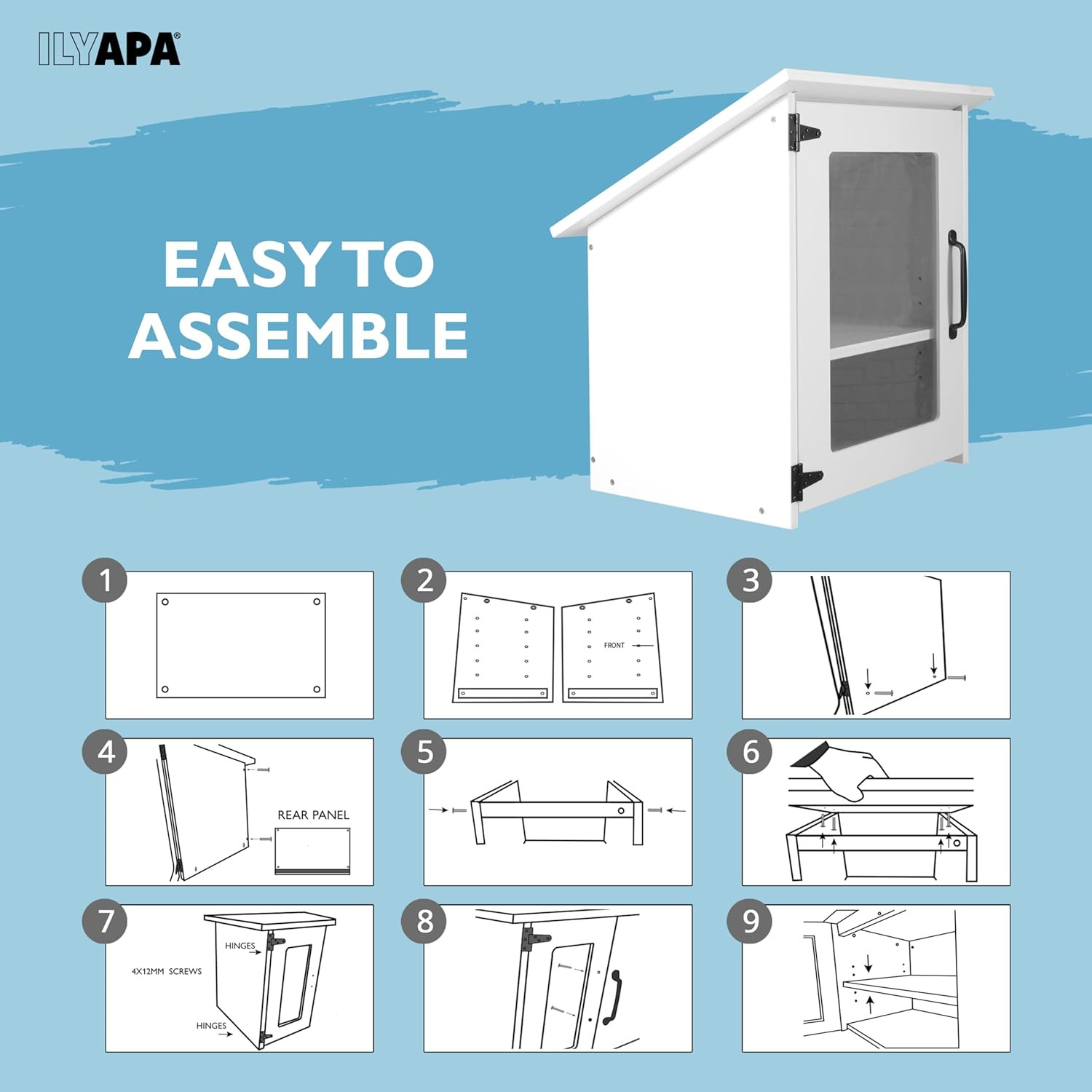 Little Library Box Outdoor – 16X14X23 Inch, White Library Book Kit – Weatherproo