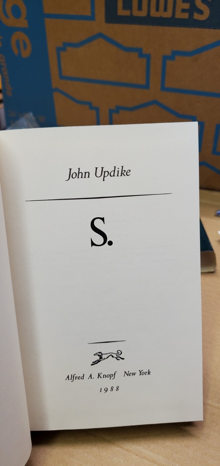 S. By John Updike Alfred A. Knopf 1988 Hardcover