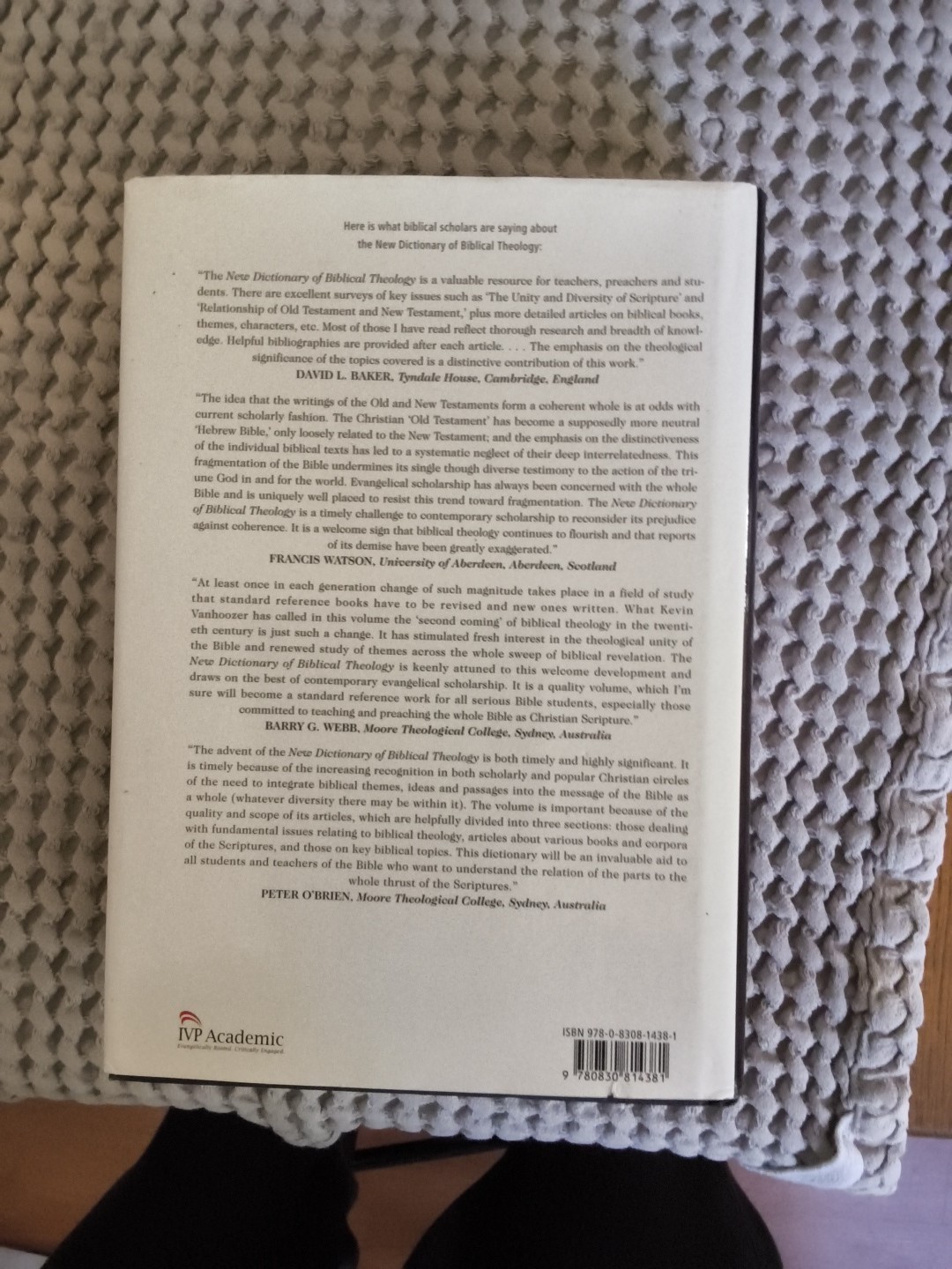 New Dictionary of Biblical Theology InterVarsity Press Hardcover w/ Dust Jacket