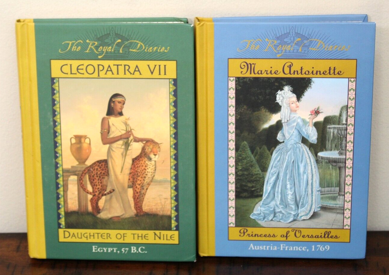 Gilt Edge ROYAL DIARIES BOOKS Cleopatra + Marie-Antoinette Hardcover Book Lot