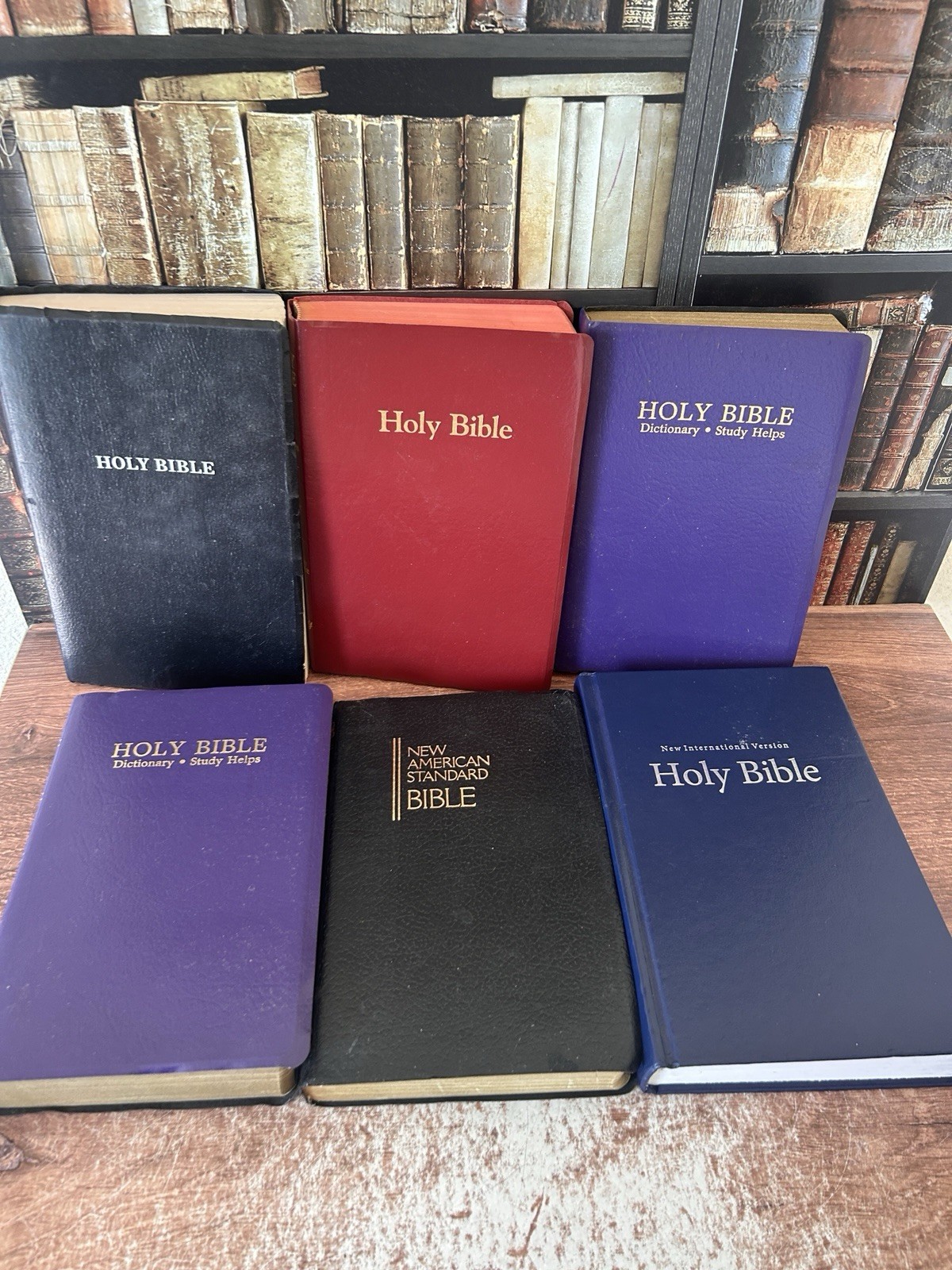 Lot Of 6 Bibles, Free Shipping (578)