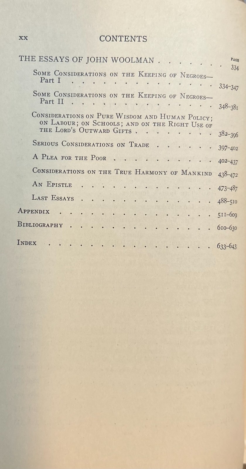 The Journal and Essays of John Woolman, Gummere, ed., 1922, HARDCOVER
