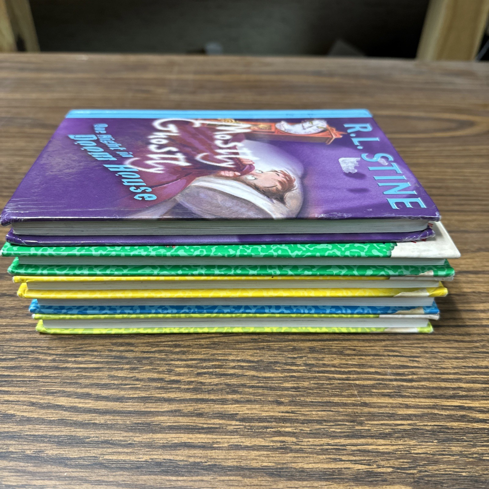 LOT of 5 R.L. Stine Hardcovers ROTTEN SCHOOL 1 2 3 8 + Mostly Ghostly Doom House