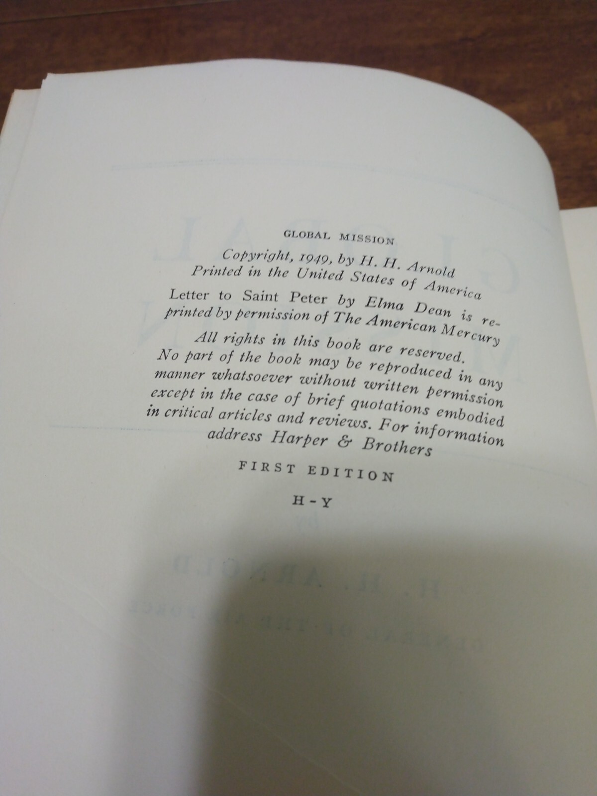 1949 Global Mission H.H. Arnold General of the Air Force Book First Edition