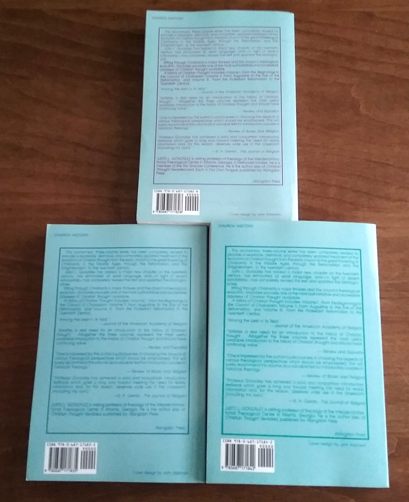A History of Christian Thought Revised Edition 3 Volume Set by Justo L. Gonzalez