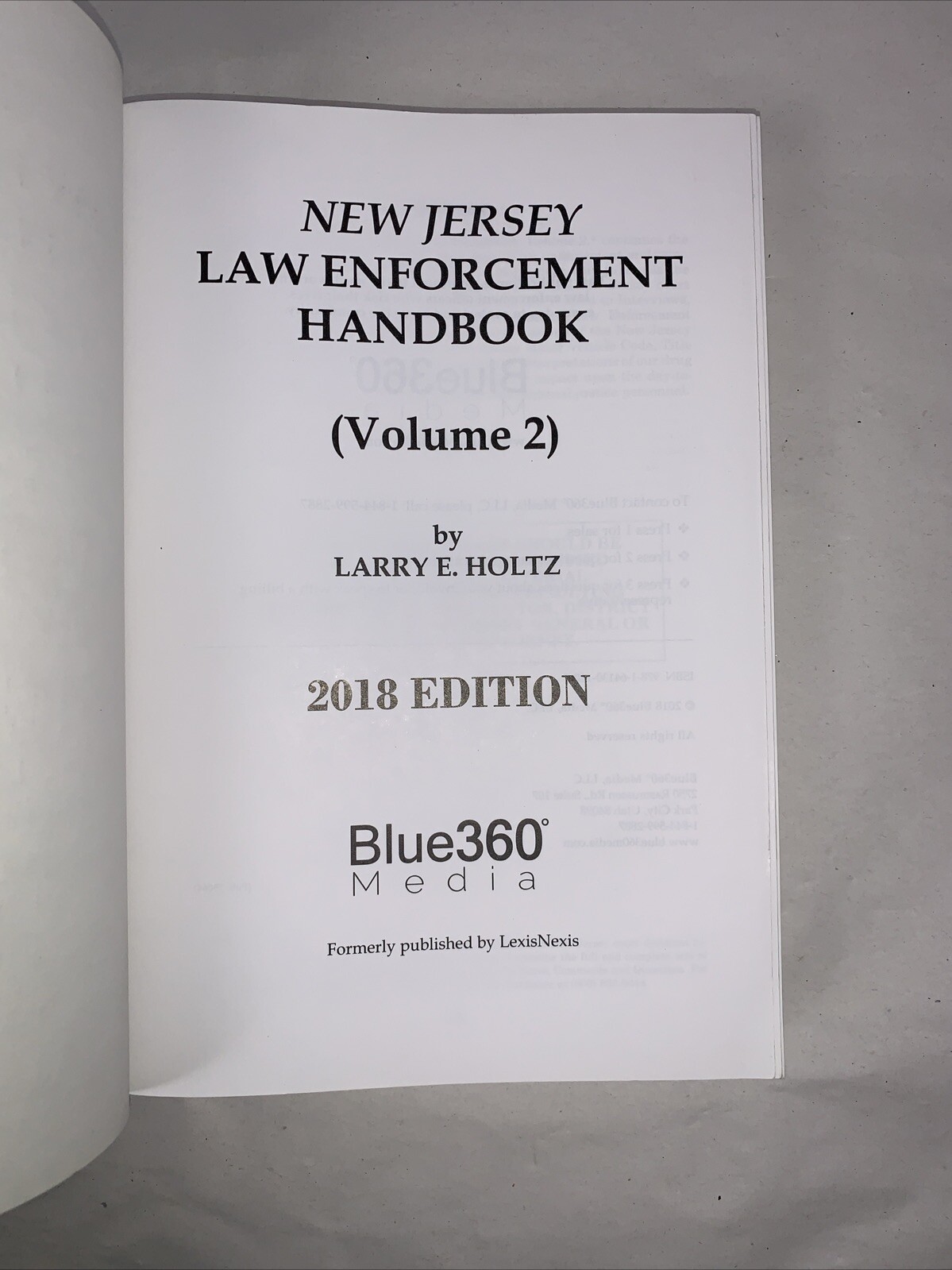 New Jersey Law Enforcement Handbook by Larry E. Holtz Blue360 Media