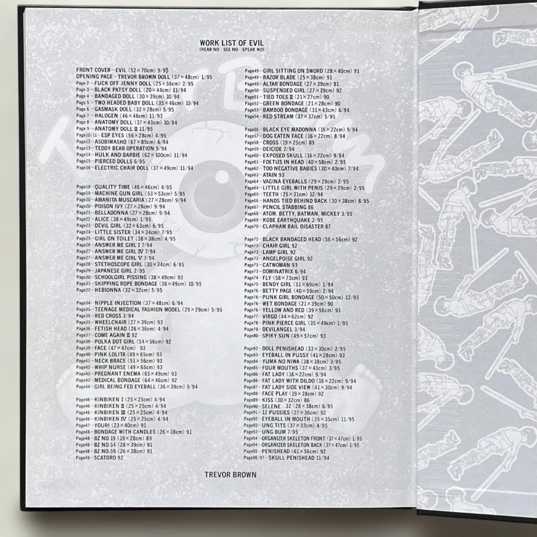 Trevor Brown Evil Artbook Limited 1000 Signed & Numbered Collectible