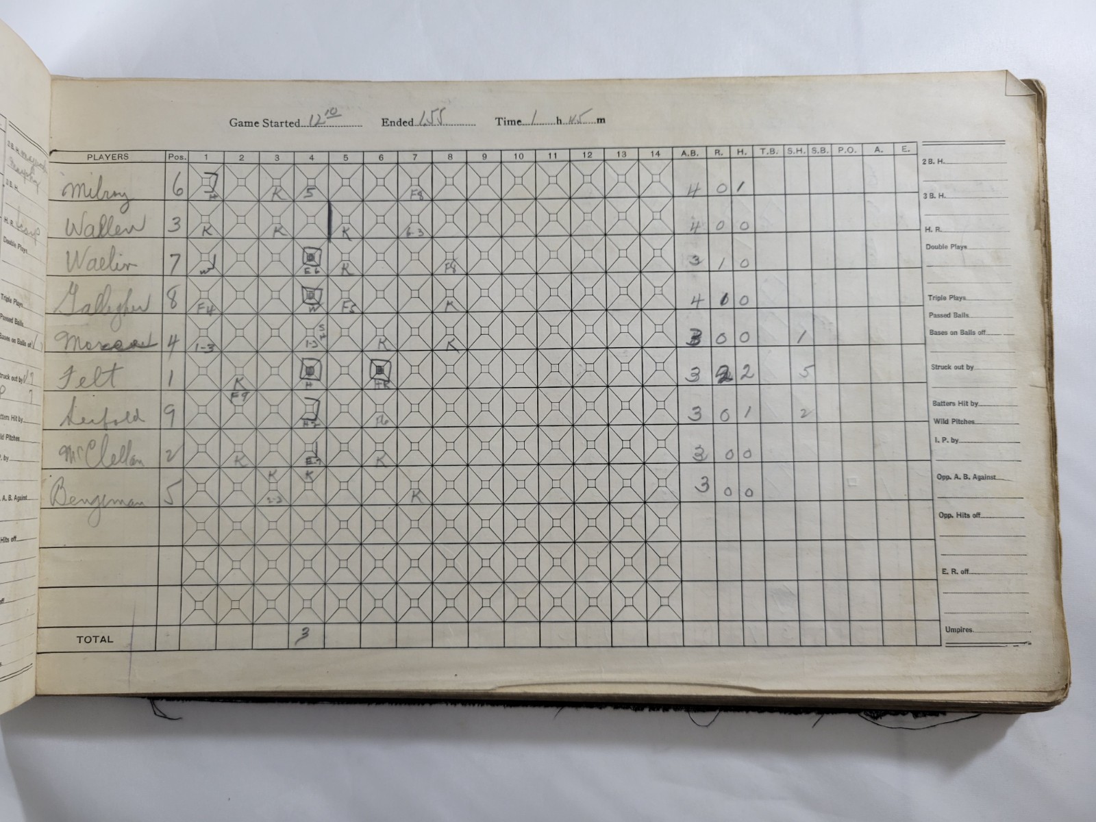 Wilson Baseball Score Book w/ 73 Scored Games 1935-49 World Series DiMaggio