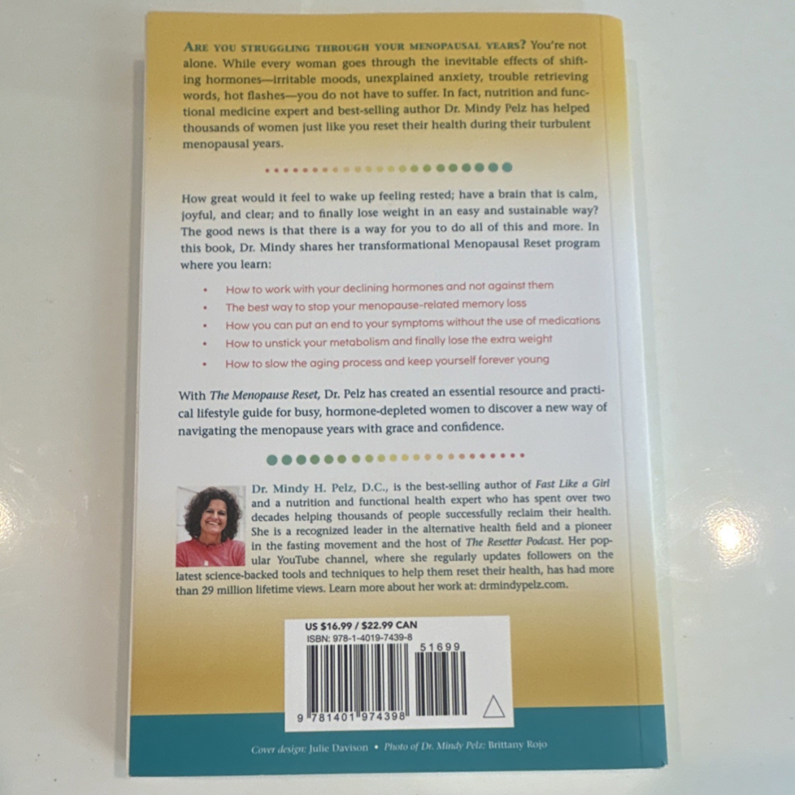 HAY House Menopause Reset by Mindy Pelz Trade Paperback Women’s Health 2023