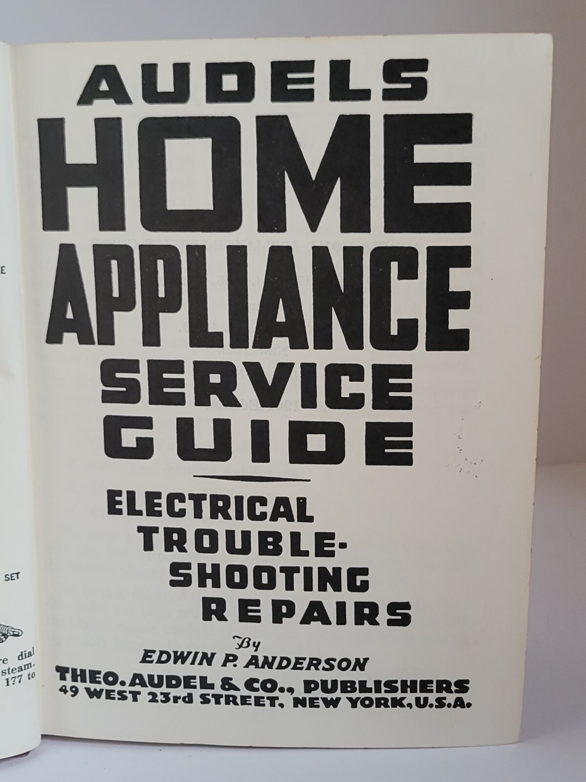 1961 AUDELS Home Appliance Service Guide Electrical Trouble Shooting Repairs