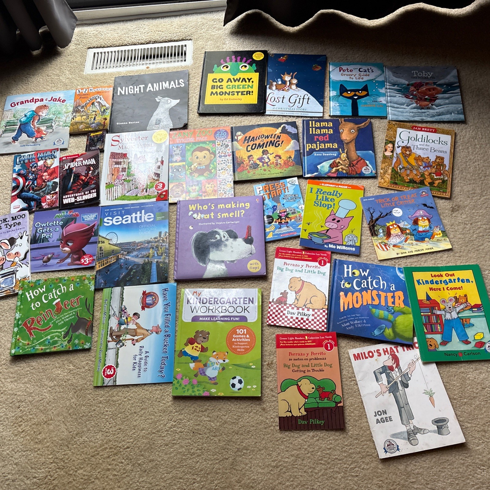 Lot of 30 Toddler Pete The Cat Kindergarten Marvel Books Miscellaneous