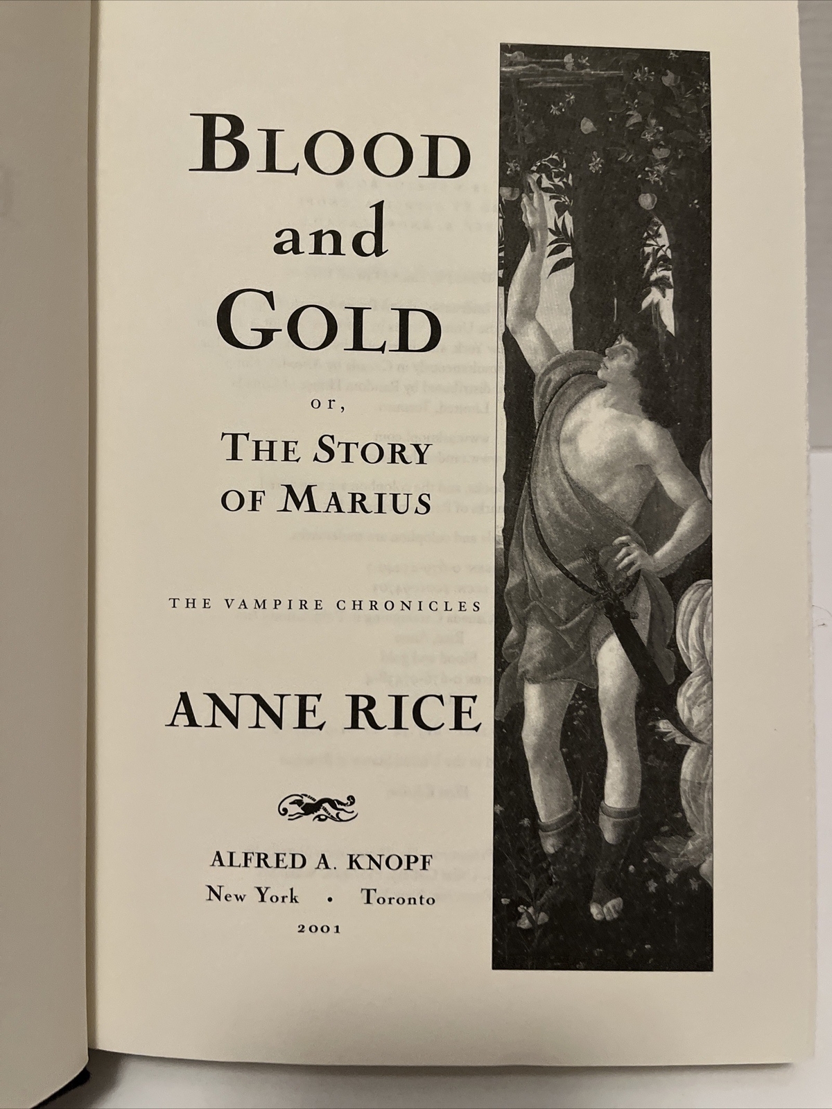 Vampire Chronicles Ser.: Blood and Gold by Anne Rice (2001, Hardcover) First Ed