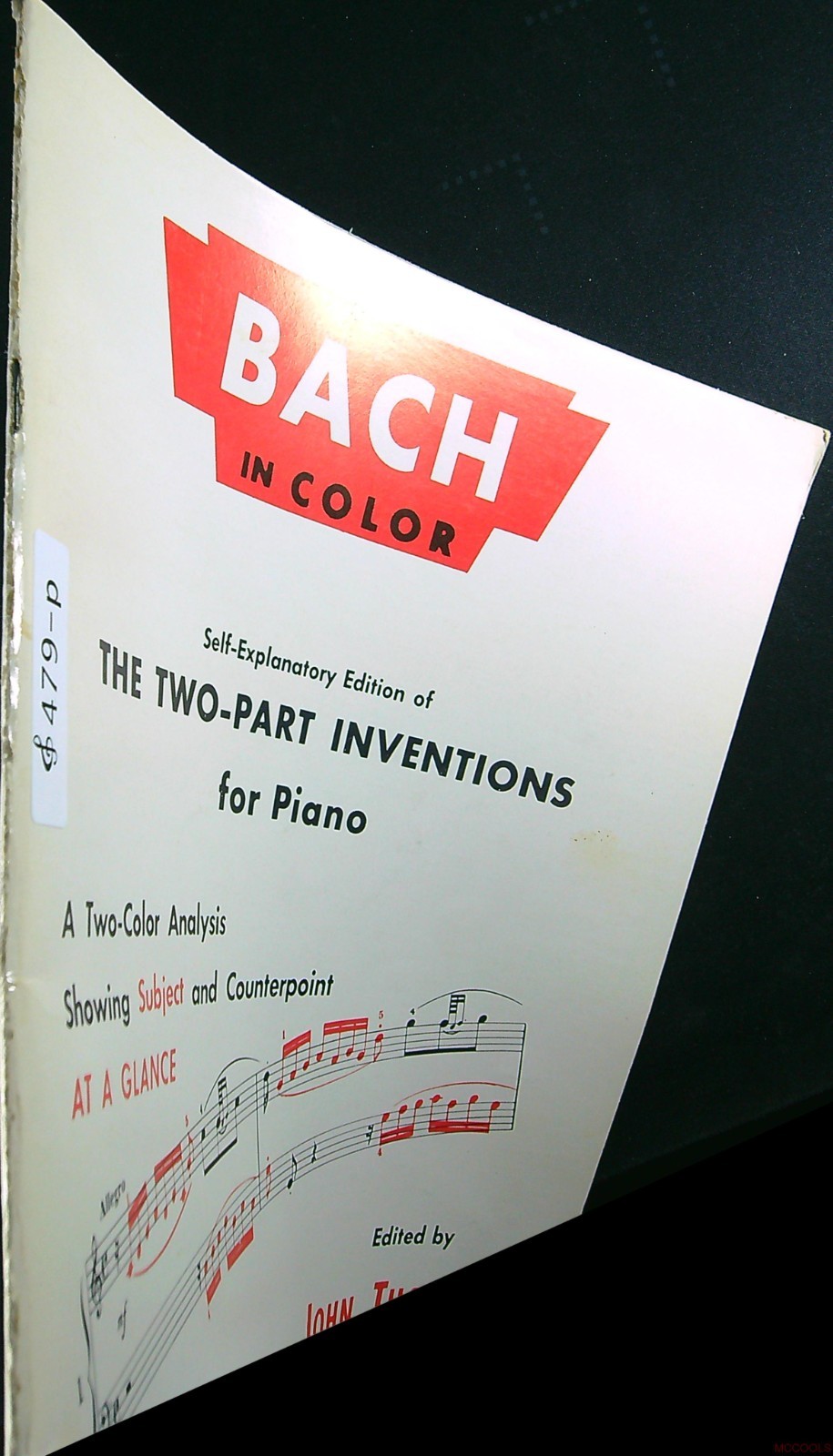 J.S. Bach In Color Two-Part Inventions Piano John Thompson Vtg Music Book 479p