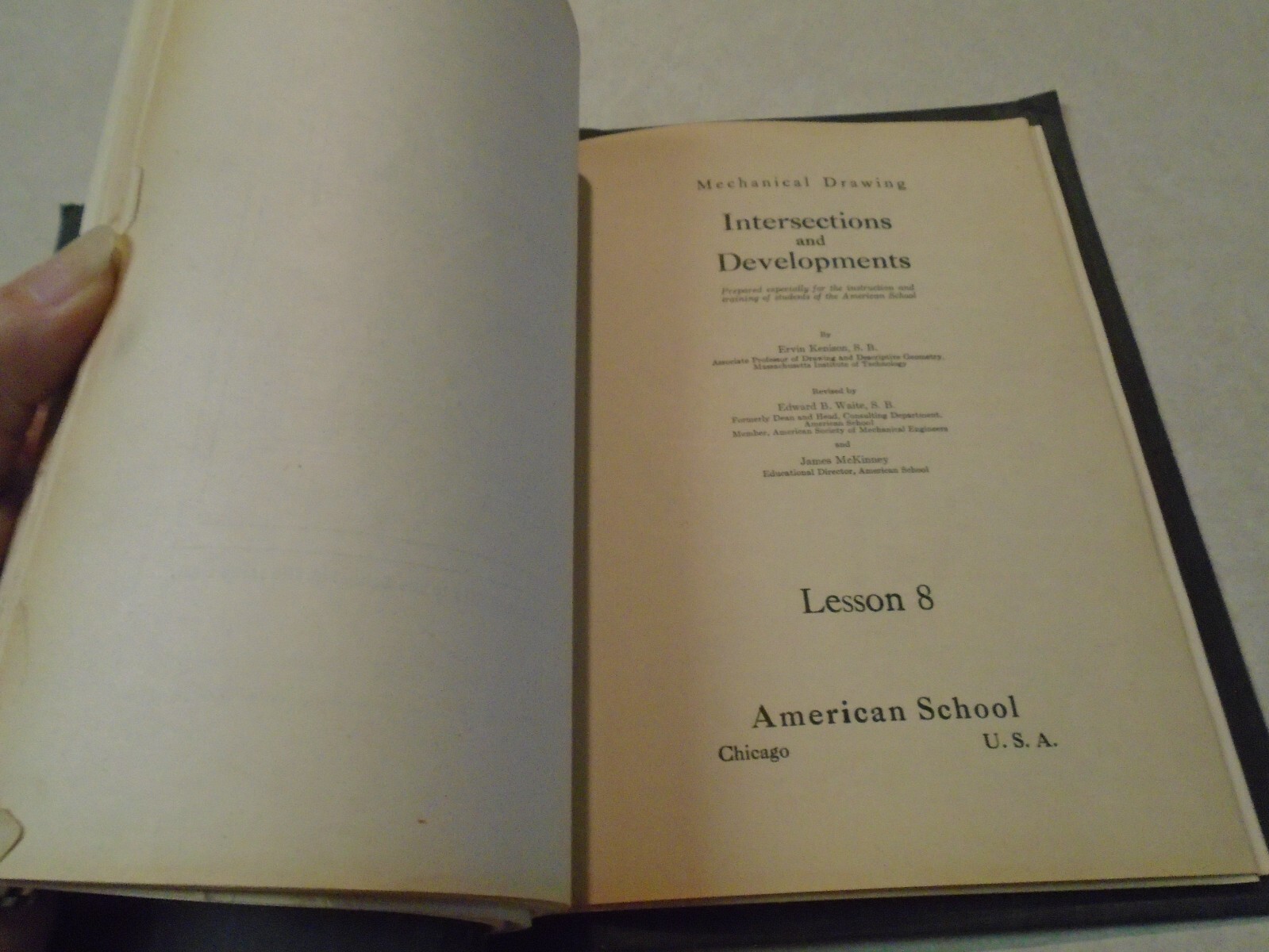 Vintage 1925 Mechanical Drawing Lessons Ervin Kenison American School Chicago