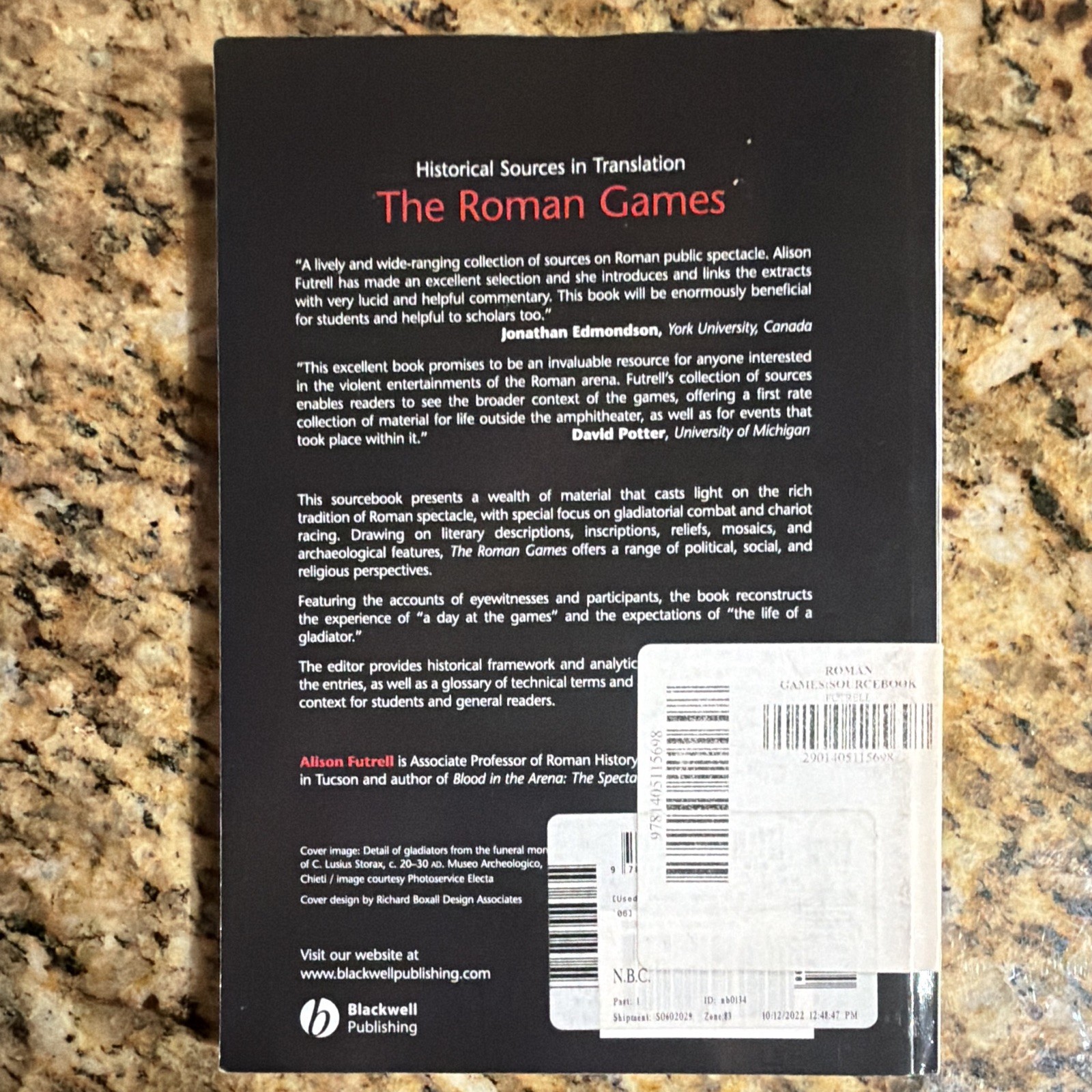 The Roman Games by Alison Futrell Paperback Blackwell Sourcebooks 2006