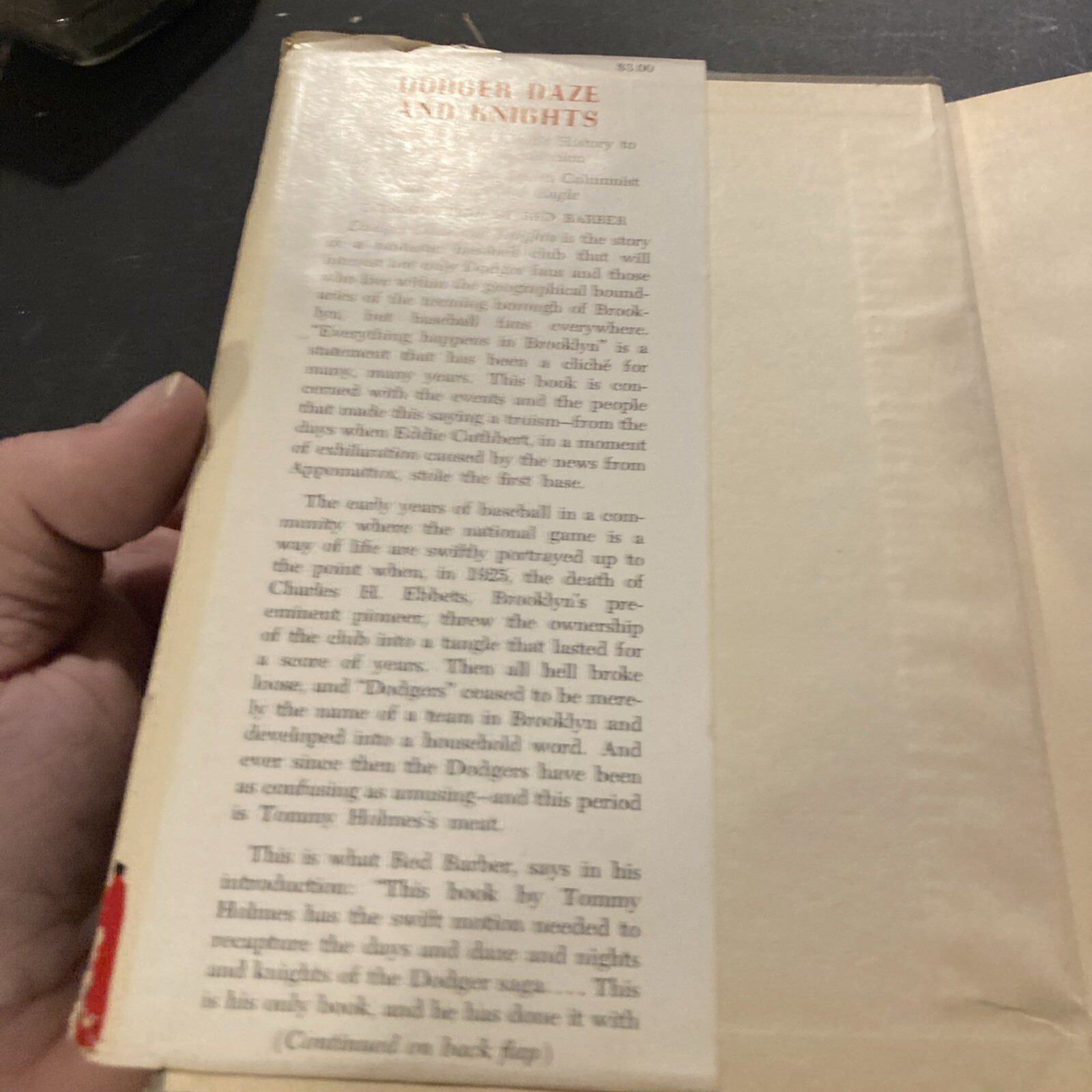 Dodgers Daze And Knights by Tommy Holmes 1953 1st Edition Hardcover Good B4
