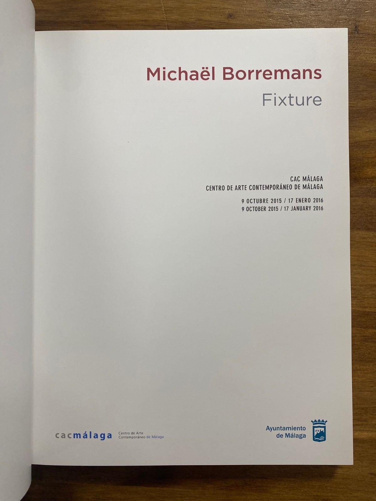 Michael Borremans Fixture First 1st Edition Hardcover cacmalaga 2016