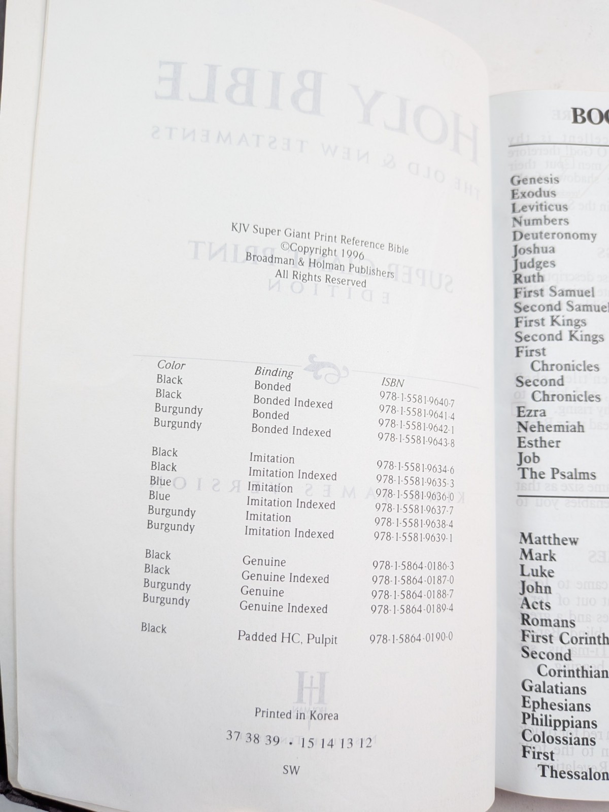 Holy Bible KJV Super Giant Print Edition Red Letter Holman 1996