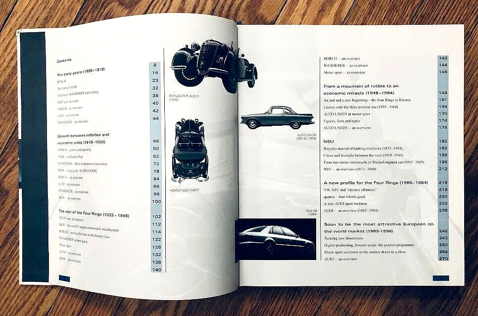 A HISTORY OF PROGRESS—CHRONICLE OF AUDI AG (1996) HARDCOVER—276 PAGES—EXCELLENT