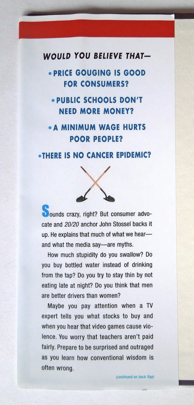 Myths, Lies and Downright Stupidity – John Stossel, 2006 hc w/dj, Hyperion Press