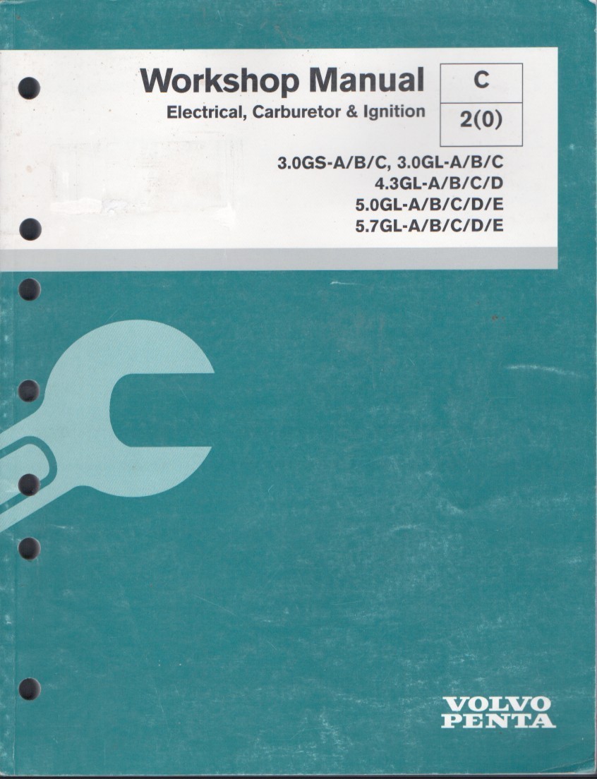 Volvo Penta 3.0L 4.3L 5.0L 5.7L Electrical Carburetor Shop Manual MN2189
