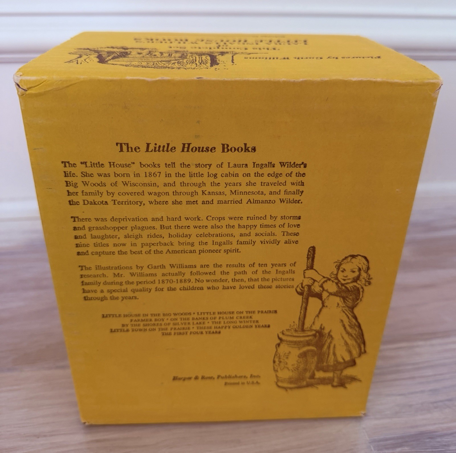 Vintage Little House on the Prairie BOX SET 9 BOOKS Laura Wilder Yellow 1971