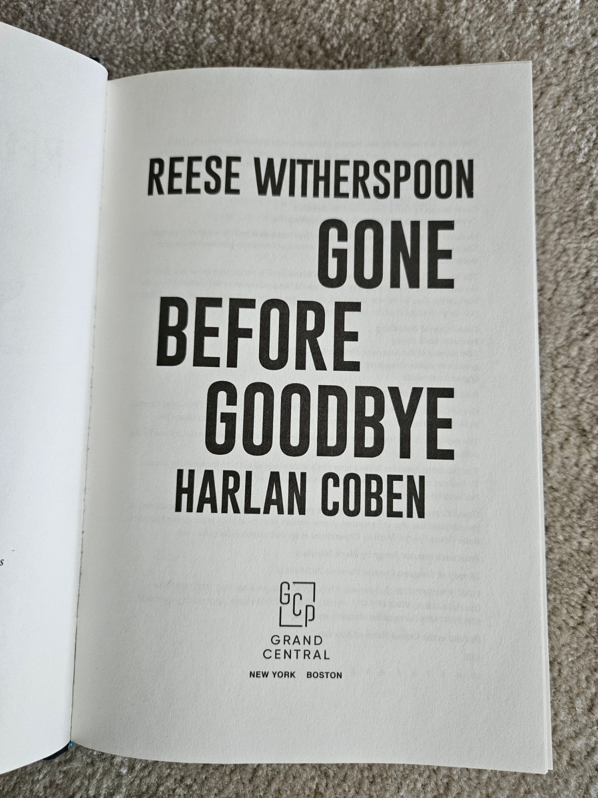 Gone Before Goodbye by Reese Witherspoon and Harlan Coben (Hardcover, 2025)