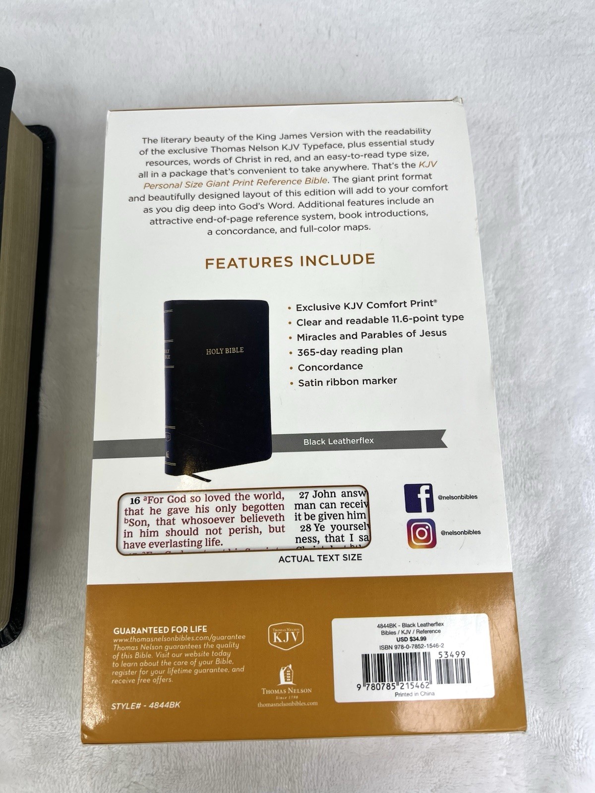 KJV Holy Bible Giant Print Reference Black Leatherflex Red Letter Concordance