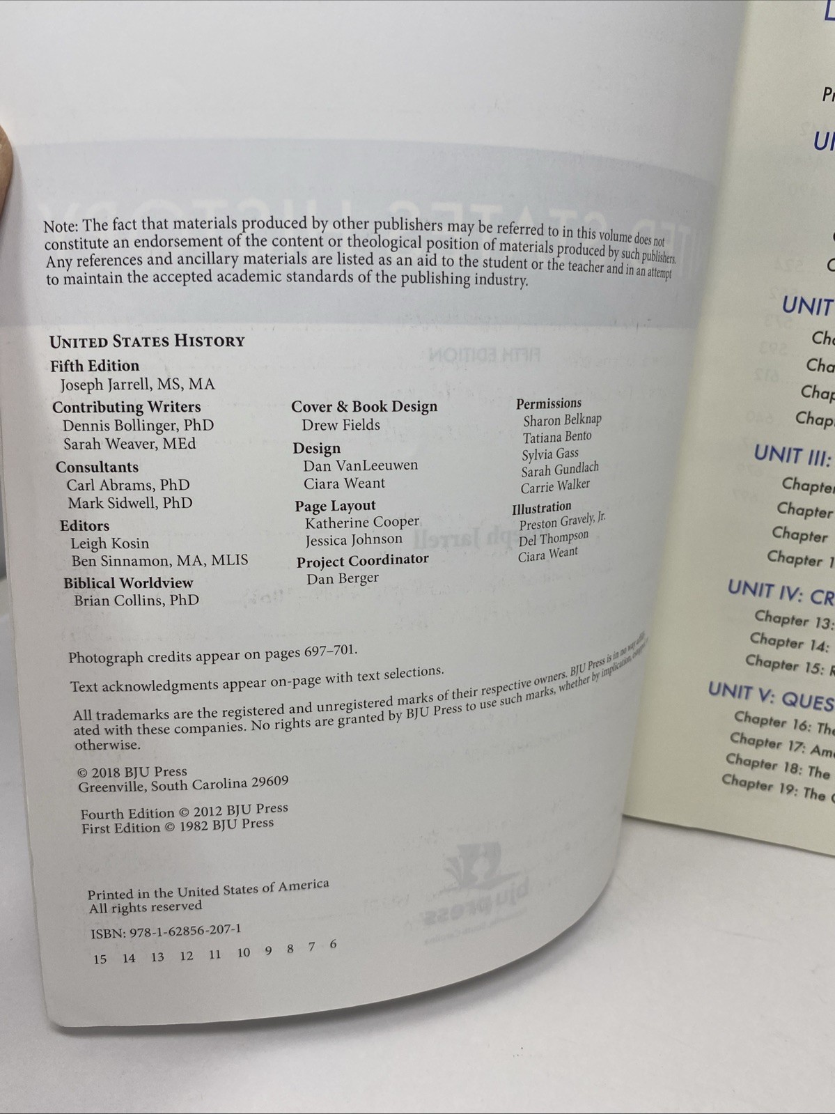BJU Press United States History Jarrell 5th Ed 2018 Clean Pages