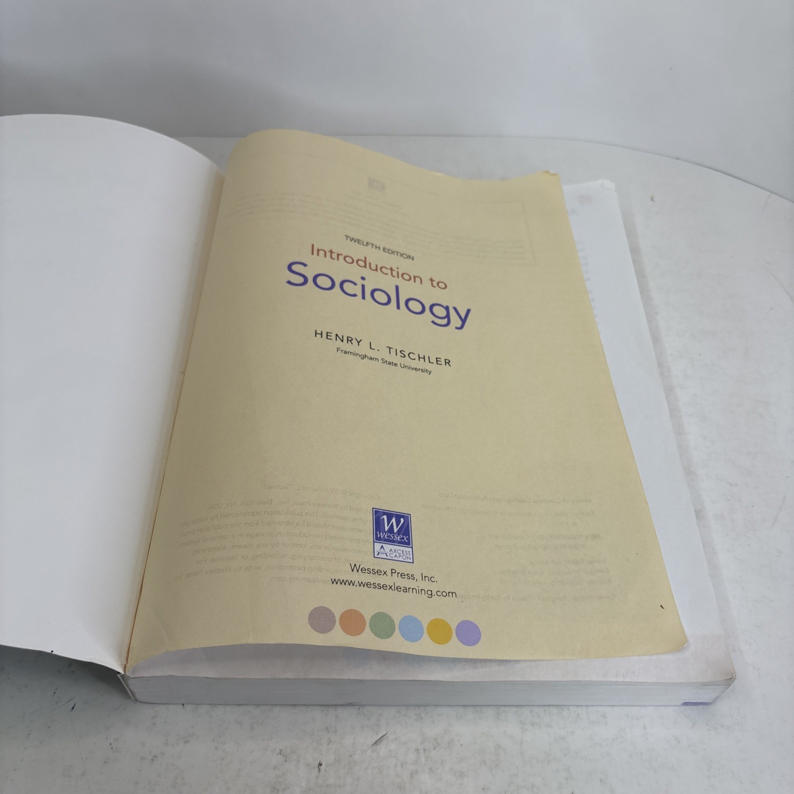 Introduction to Sociology 12th – by Tischler Henry L – Good