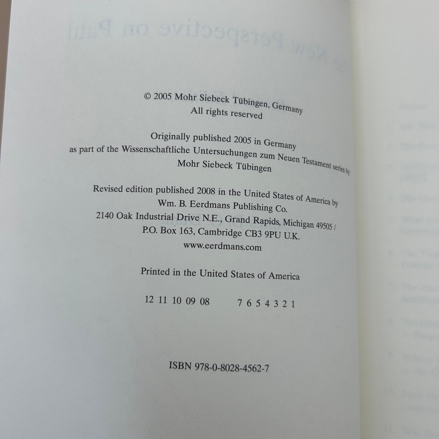 The New Perspective on Paul James D. G. Dunn 2008 Revised Edition Theology