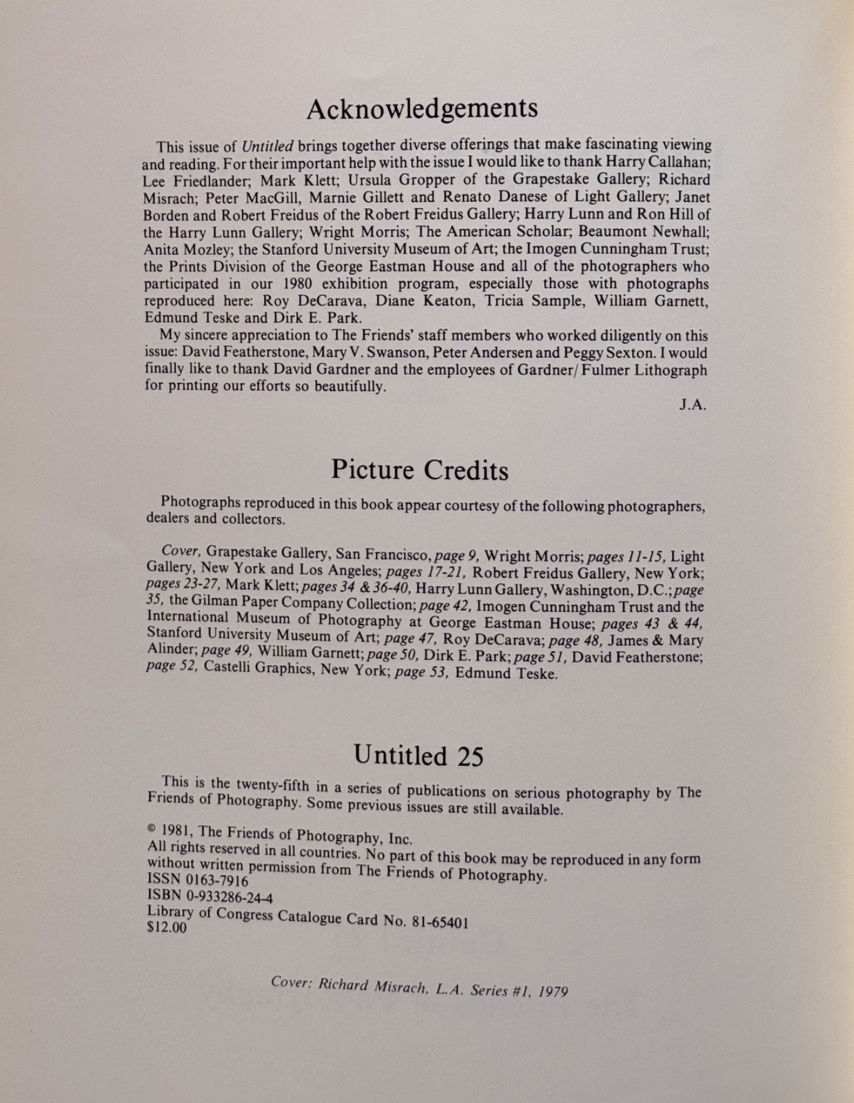 Discovery & Recognition, Untitled 25, James Alinder, historic photographs (1981)