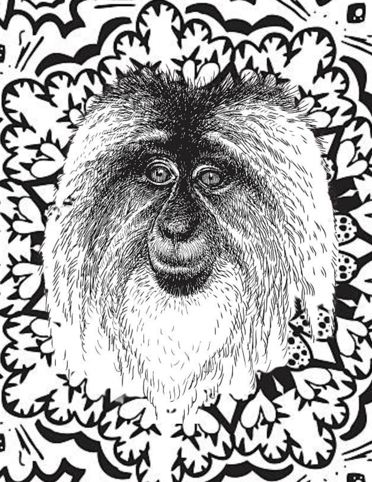 Save the primates Coloring book for Adults Teens 108 Pages 8.5 x 11 for All Ages