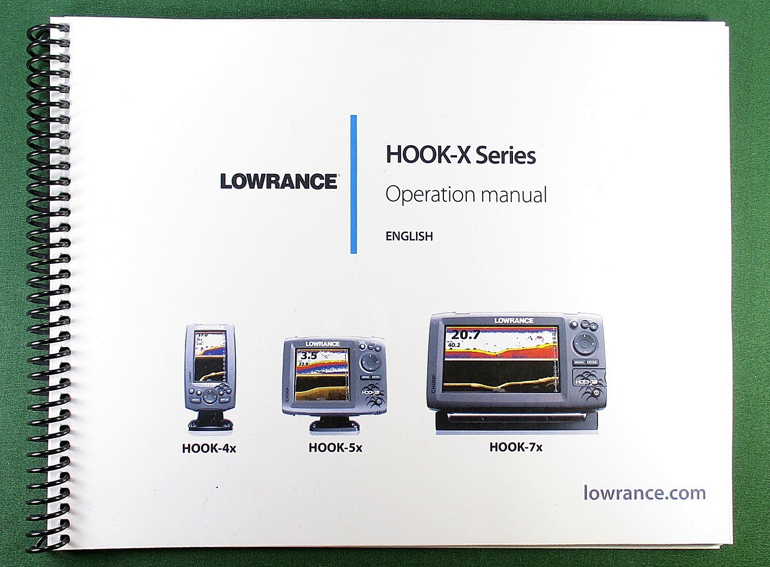 Lowrance HOOK-X Series Instruction Manual: Full Color 36 Pages & Clear Covers